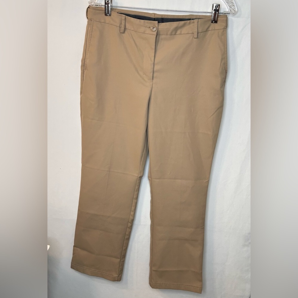 Lands’ End Outfitters Women’s Khaki Tan Beige Solid Straight Leg Stretch Size 8
